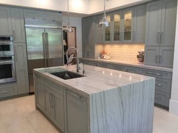 Quartzite kitchen island