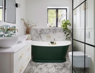 Bathroom renovation, creating a space that combines functionality and elegance.